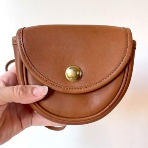 Vintage Coach Crossbody Mini Belt Bag with Strap British Tan 2-Way